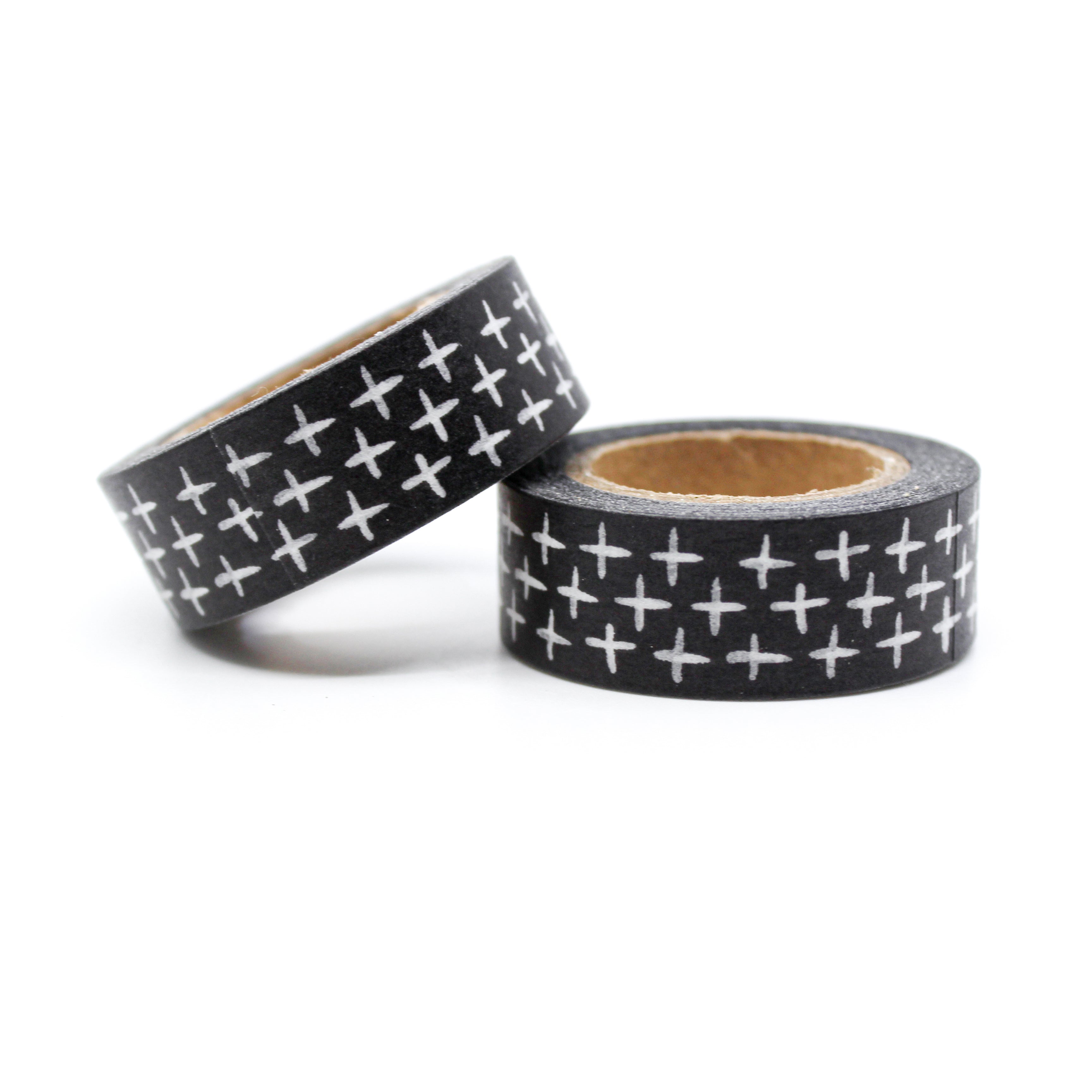 This is a black and white cross for Journal Supplies, Scrapbooking washi tapes from BBB Supplies Craft Shop