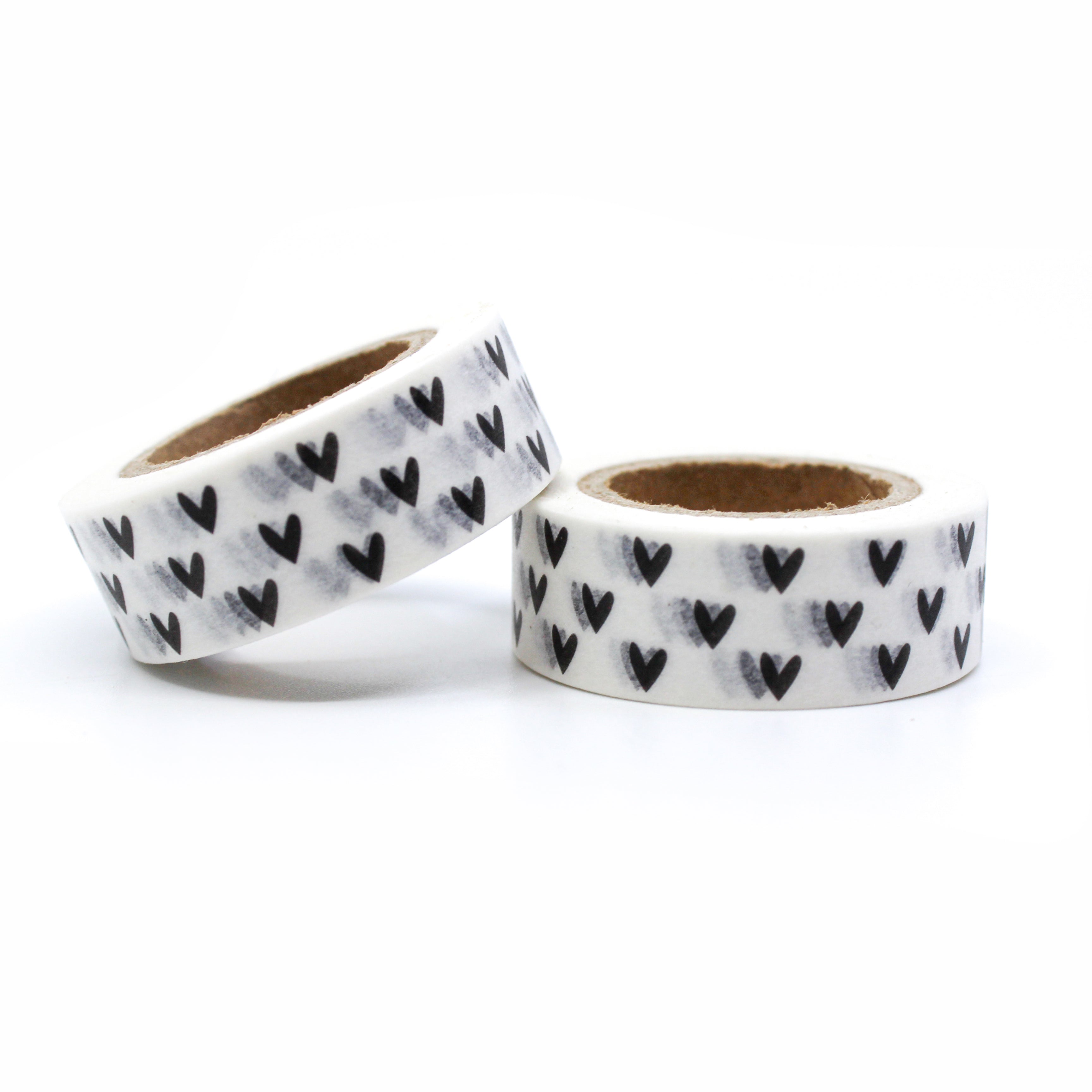 This is a cute black hearts for Valentines or Halloween Journal Supplies, Scrapbooking washi tapes from BBB Supplies Craft Shop