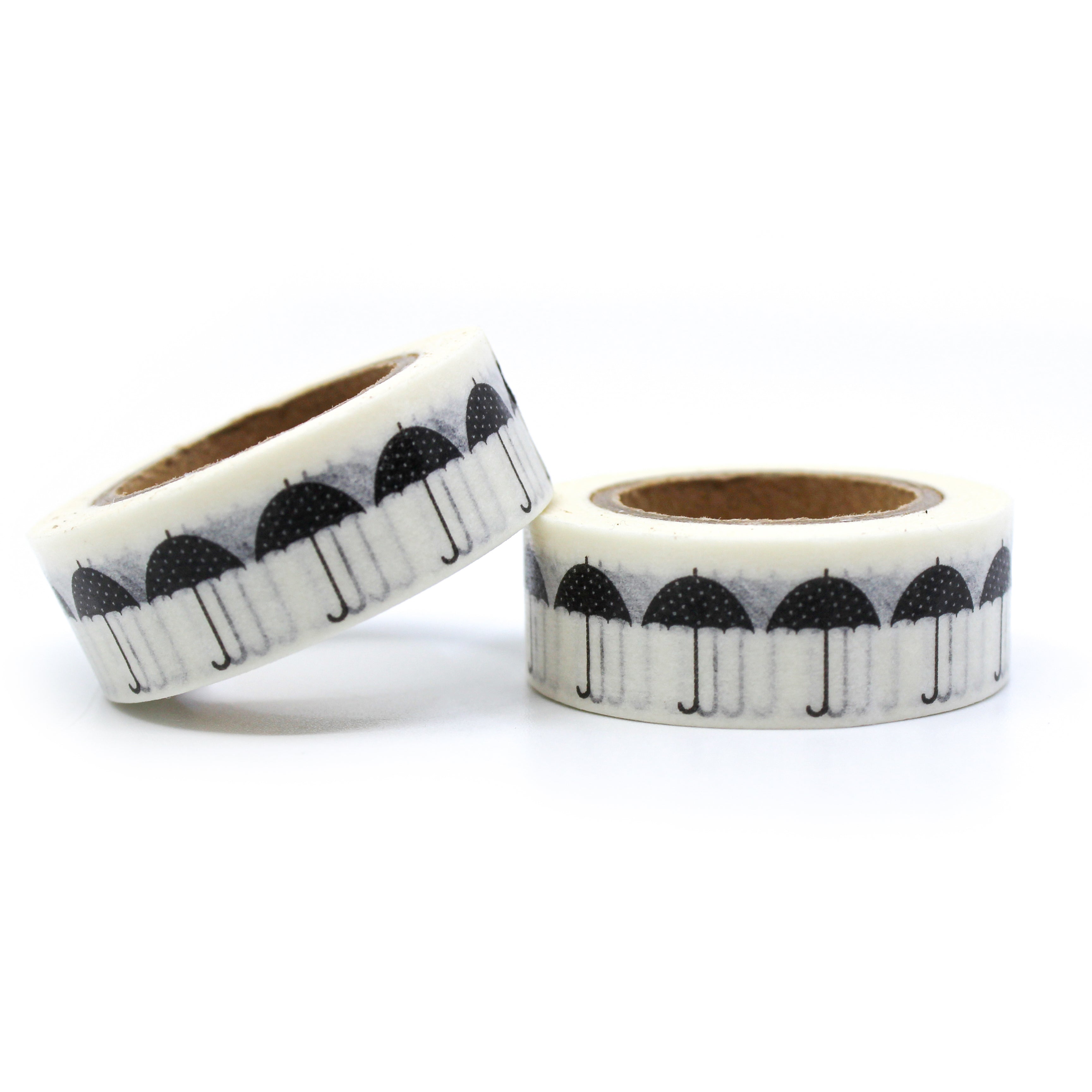This is a black and white umbrella for Journal Supplies, Scrapbooking washi tapes from BBB Supplies Craft Shop