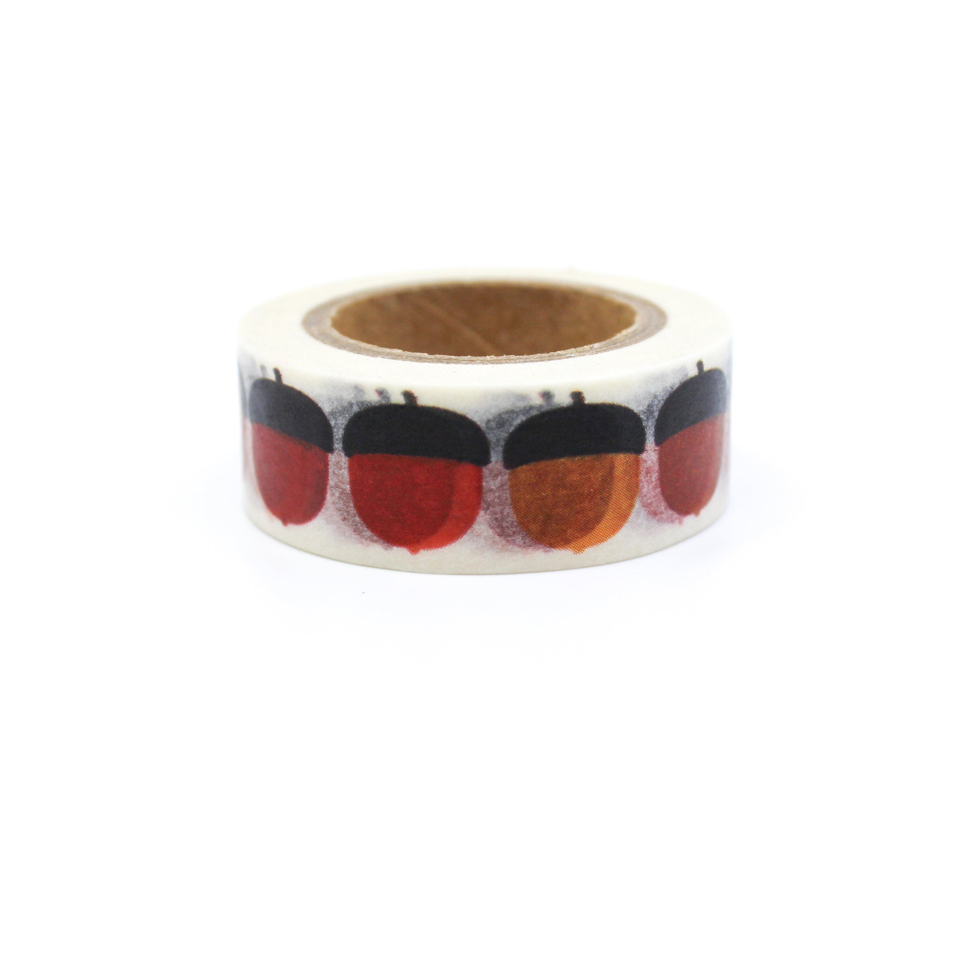 This is a cute collection of acorns in a white background washi tape from BBB Supplies Craft Shop